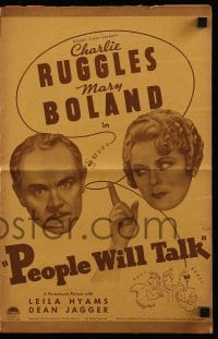 8d322 PEOPLE WILL TALK pressbook 1935 Mary Boland, Charlie Ruggles, Leila Hyams, Dean Jagger!