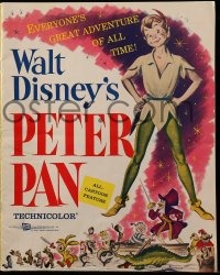 8d324 PETER PAN pressbook R1958 Walt Disney animated cartoon fantasy classic!