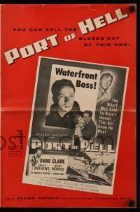 8d331 PORT OF HELL pressbook 1954 Communist ship with atom bombs about to blow!