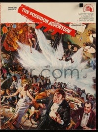 8d332 POSEIDON ADVENTURE pressbook 1972 Gene Hackman & Stella Stevens escaping doomed ship!