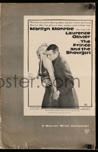 8d336 PRINCE & THE SHOWGIRL pressbook 1957 Laurence Olivier & sexy Marilyn Monroe, posters & info!