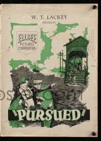 8d344 PURSUED pressbook 1925 Stuart Holmes, Gertrude Astor, cool F. Spicker artwork!