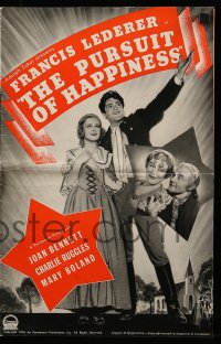 8d345 PURSUIT OF HAPPINESS pressbook 1934 Bennett & Francis Lederer in Revolutionary War romance!