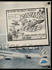 8d349 RACING FEVER pressbook 1964 aqua devils who tamed speed-boats by day & racy women at night!