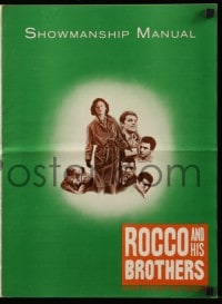 8d361 ROCCO & HIS BROTHERS pressbook 1961 Luchino Visconti's Rocco e I Suoi Fratelli, Alain Delon