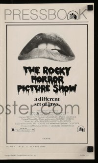 8d363 ROCKY HORROR PICTURE SHOW pressbook 1975 classic c/u lips image, a different set of jaws!