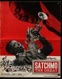 8d369 SATCHMO THE GREAT pressbook 1957 wonderful images of Louis Armstrong playing his trumpet!