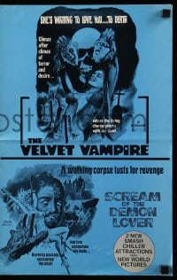 8d374 SCREAM OF THE DEMON LOVER/VELVET VAMPIRE pressbook 1970s waiting to love you to death!