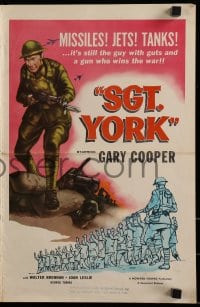 8d380 SERGEANT YORK pressbook R1958 great images of Gary Cooper in uniform, Howard Hawks classic!