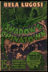 8d381 SHADOW OF CHINATOWN pressbook 1936 great images of spooky Bela Lugosi, ultra rare!