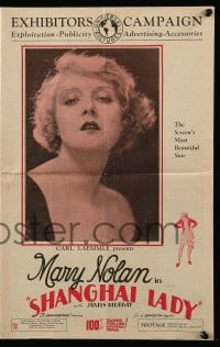 8d385 SHANGHAI LADY pressbook 1929 drug-addicted prostitute Mary Nolan meets ex-convict & reforms!