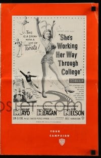 8d388 SHE'S WORKING HER WAY THROUGH COLLEGE pressbook 1952 sexy Virginia Mayo, Ronald Reagan