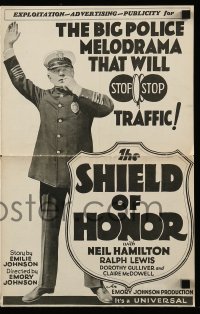 8d389 SHIELD OF HONOR pressbook 1927 the big police melodrama that will stop traffic, rare!