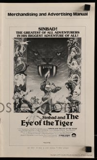 8d393 SINBAD & THE EYE OF THE TIGER pressbook 1977 Ray Harryhausen, cool Lettick fantasy art!