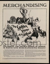 8d177 GOLDEN VOYAGE OF SINBAD pressbook supplement 1974 Ray Harryhausen, art by Mort Kunstler!