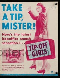 8d443 TIP-OFF GIRLS pressbook 1938 Mary Carlisle, Lloyd Nolan, G-Men bare secrets of Tipoff Girls!