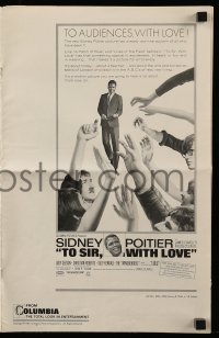 8d444 TO SIR, WITH LOVE pressbook 1967 Sidney Poitier, Lulu, Judy Geeson, directed by James Clavell