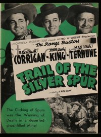 8d450 TRAIL OF THE SILVER SPUR pressbook 1941 Range Busters, Crash Corrigan, Dusty King & Terhune!