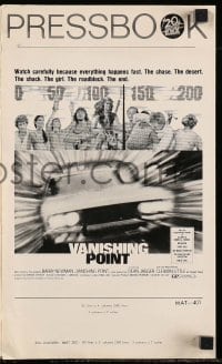 8d466 VANISHING POINT pressbook 1971 car chase cult classic, you never had a trip like this before!
