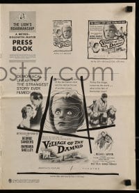 8d469 VILLAGE OF THE DAMNED pressbook 1960 George Sanders won't leave those strange kids alone!