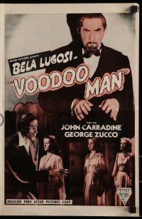 8d472 VOODOO MAN pressbook R1950s Bela Lugosi, John Carradine, George Zucco, cool zombie images!