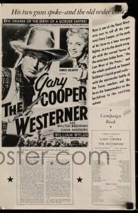 8d481 WESTERNER pressbook R1954 Gary Cooper, epic drama of the birth of a border empire!