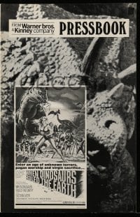 8d485 WHEN DINOSAURS RULED THE EARTH pressbook 1971 an age of unknown terrors & virgin sacrifices!