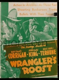 8d491 WRANGLER'S ROOST pressbook 1941 Range Busters, Crash Corrigan, Dusty King & Alibi Terhune!