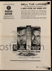 8d492 WRECK OF THE MARY DEARE pressbook 1959 portrait artwork of Gary Cooper & Charlton Heston!