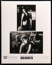 8d577 BULWORTH presskit w/ 10 stills 1998 directed by Warren Beatty, cool political artwork cover!