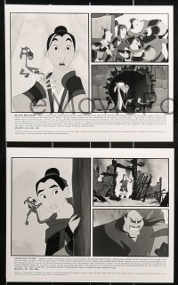 8d818 MULAN presskit w/ 9 stills 1998 Walt Disney Ancient China cartoon, cool animated action!