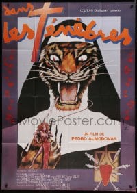 8f580 DARK HABITS French 1p 1988 Pedro Almodovar's Entre Tinieblas, wild tiger nun art by Zulueta!