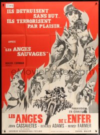 8f591 DEVIL'S ANGELS French 1p 1967 Corman, Cassavetes, art of biker gang on their motorcycles!