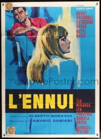 8f606 EMPTY CANVAS French 1p 1964 Giuliano Nistri art of sexy Catherine Spaak & Horst Buchholz!