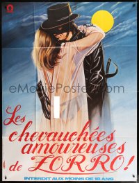 8f608 EROTIC ADVENTURES OF ZORRO French 1p 1972 sexy rated Z masked hero, best different Loris art!