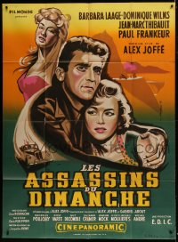 8f612 EVERY SECOND COUNTS green French 1p 1957 Les Assassins du dimanche, great Jean Mascii art!