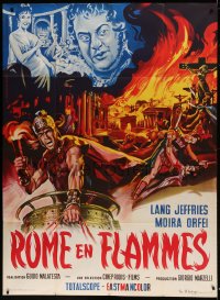 8f630 FIRE OVER ROME French 1p 1973 Lang Jeffries, L'incendio di Roma, cool gladiator artwork!