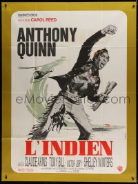 8f631 FLAP French 1p 1970 different Marty art of Native American Anthony Quinn & helicopter!
