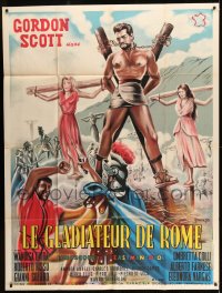 8f662 GLADIATOR OF ROME French 1p 1962 Gordon Scott, Il Gladiatore di Roma, sword & sandal art!