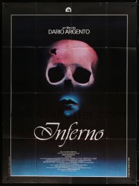 8f696 INFERNO French 1p 1980 Dario Argento horror, really cool skull & bleeding mouth image!