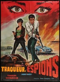 8f703 IRONFINGER French 1p 1966 Toho, Japanese James Bond spy spoof, cool different Belinsky art!