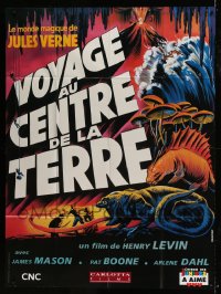8f709 JOURNEY TO THE CENTER OF THE EARTH French 1p R1990s Jules Verne, different Grinsson art!