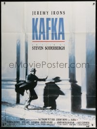 8f713 KAFKA French 1p 1992 Steven Soderbergh directed, cool image of Jeremy Irons on the run!