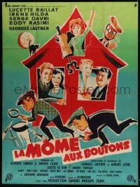 8f727 LA MOME AUX BOUTONS French 1p 1958 great Boris Grinsson art of the entire cast!