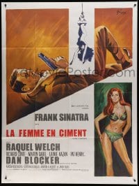 8f728 LADY IN CEMENT French 1p 1969 different art of Frank Sinatra & sexy Raquel Welch by Grinsson!