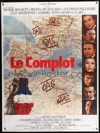 8f739 LE COMPLOT French 1p 1973 Rene Gainville's The Plot, cool image of top cast & map!