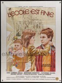 8f741 L'ECOLE EST FINIE French 1p 1979 School is Over, art of teen mother & baby by Jacques Dayan!