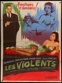 8f748 LES VIOLENTS French 1p 1957 great different artwork with sexy girls by Xarrie!