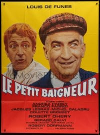8f752 LITTLE BATHER French 1p R1970s great close up of Louis de Funes & Robert Dhery!