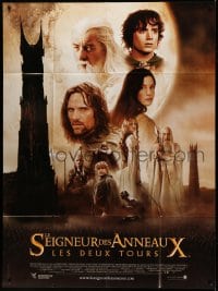 8f758 LORD OF THE RINGS: THE TWO TOWERS French 1p 2002 Peter Jackson, J.R.R. Tolkien, cast montage!